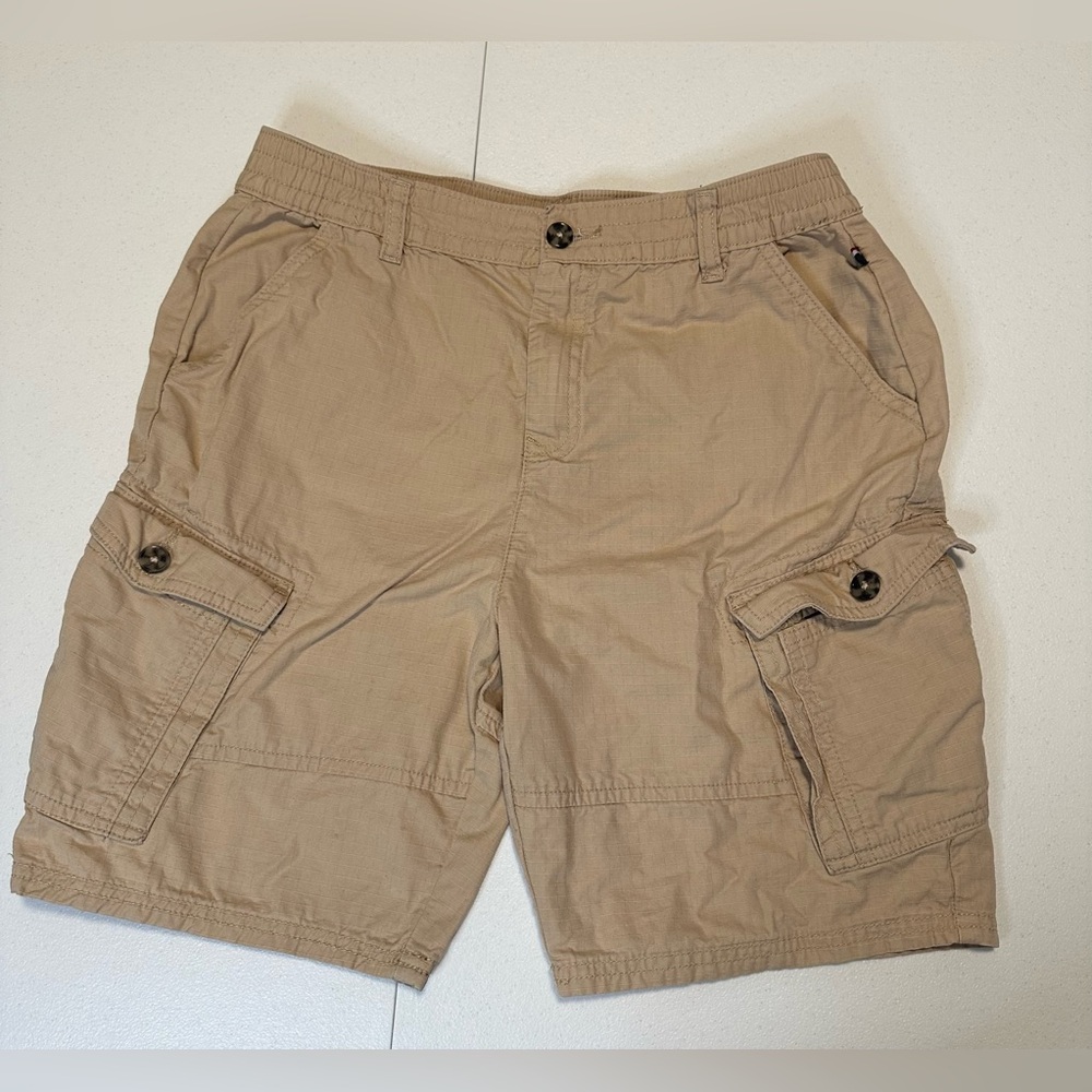 U.S. Polo Assn. Cargo Boys Shorts Casual Everyday Khaki Beige Size 14-15 Cotton